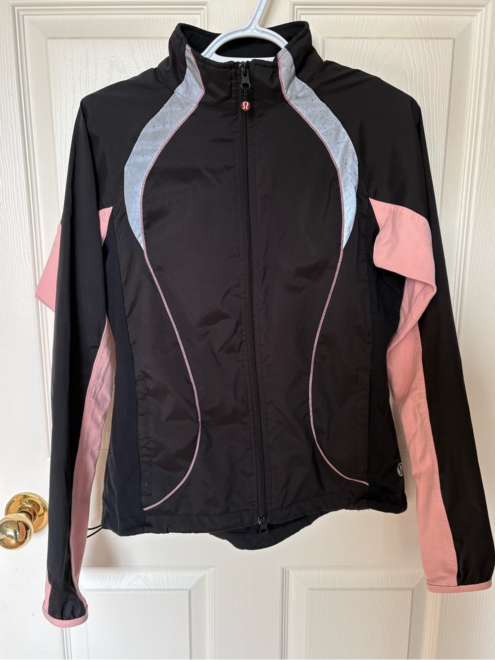 Lululemon Vintage Reflective Running Jacket Black Pink Womens Size 8 (Approx)